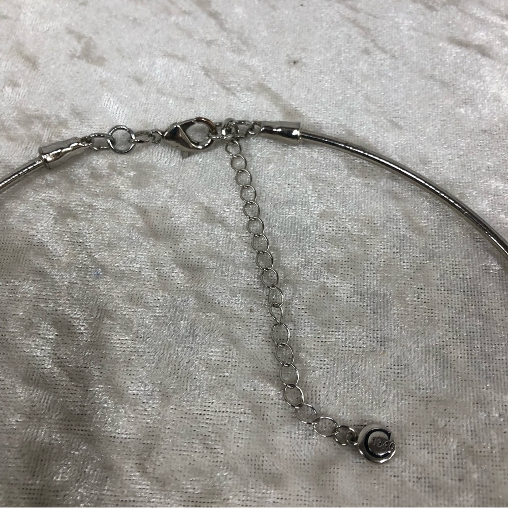 C1946 Silver Tone Red Statement Collar Vintage Ne… - image 7